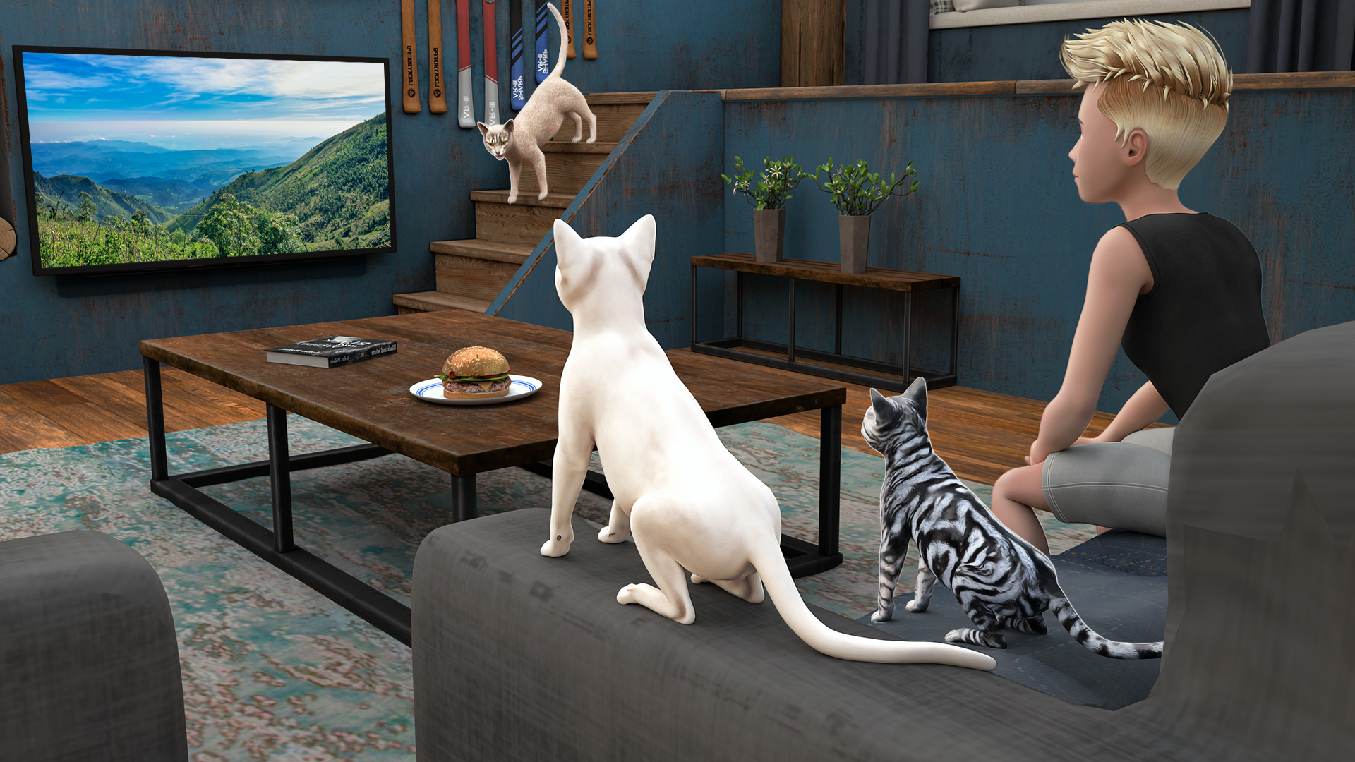 Jogo do gatinho 3d, simulador de gato e cachorro, Virtual Puppy