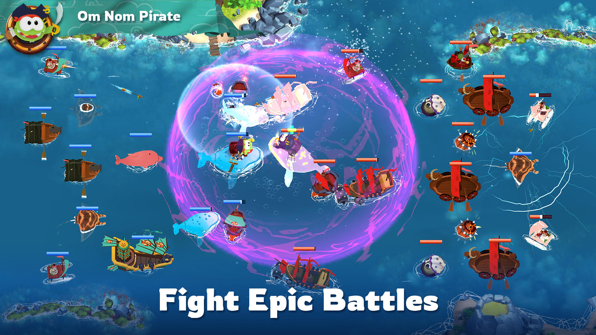 Om Nom Sea Brawl 게임 스크린샷