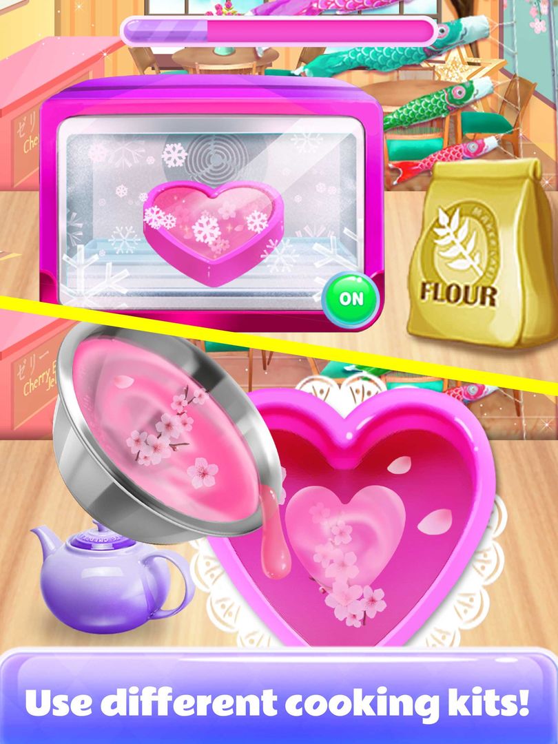 Screenshot of Rainbow Unicorn Cherry Blossom Jello - Girl Games