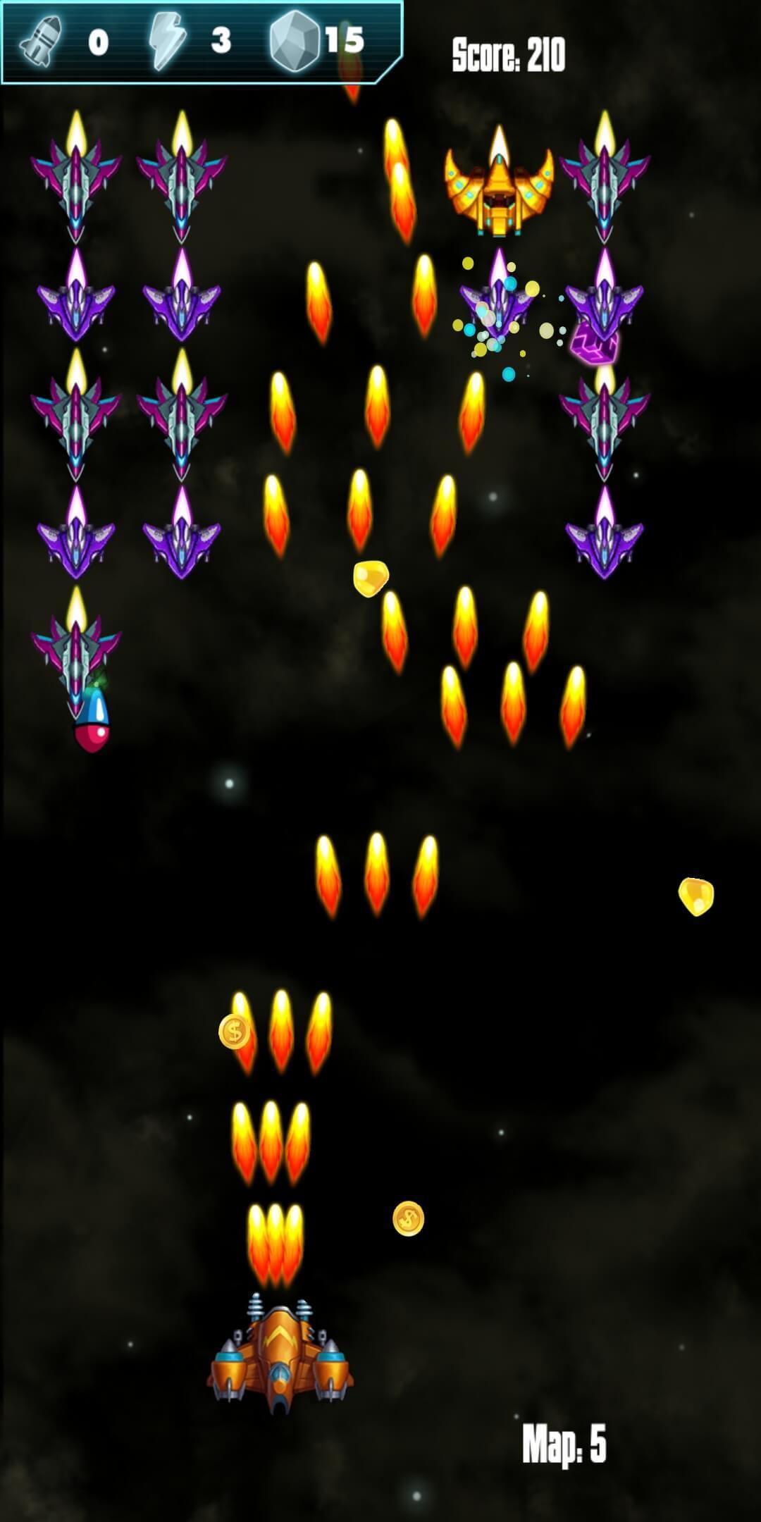 Screenshot 1 of 太空射擊遊戲：銀河外星人射擊遊戲 1.0.0