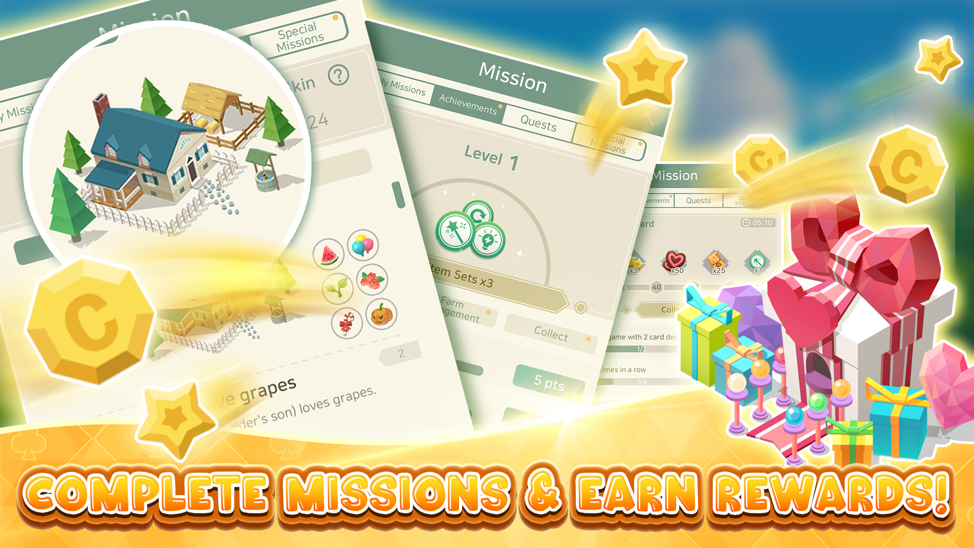 Solitaire Farm Village Game Screenshot