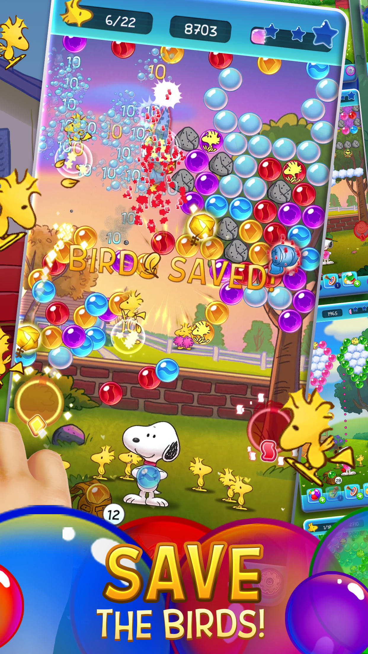 Bubble Shooter - Snoopy POP! Game Screenshot