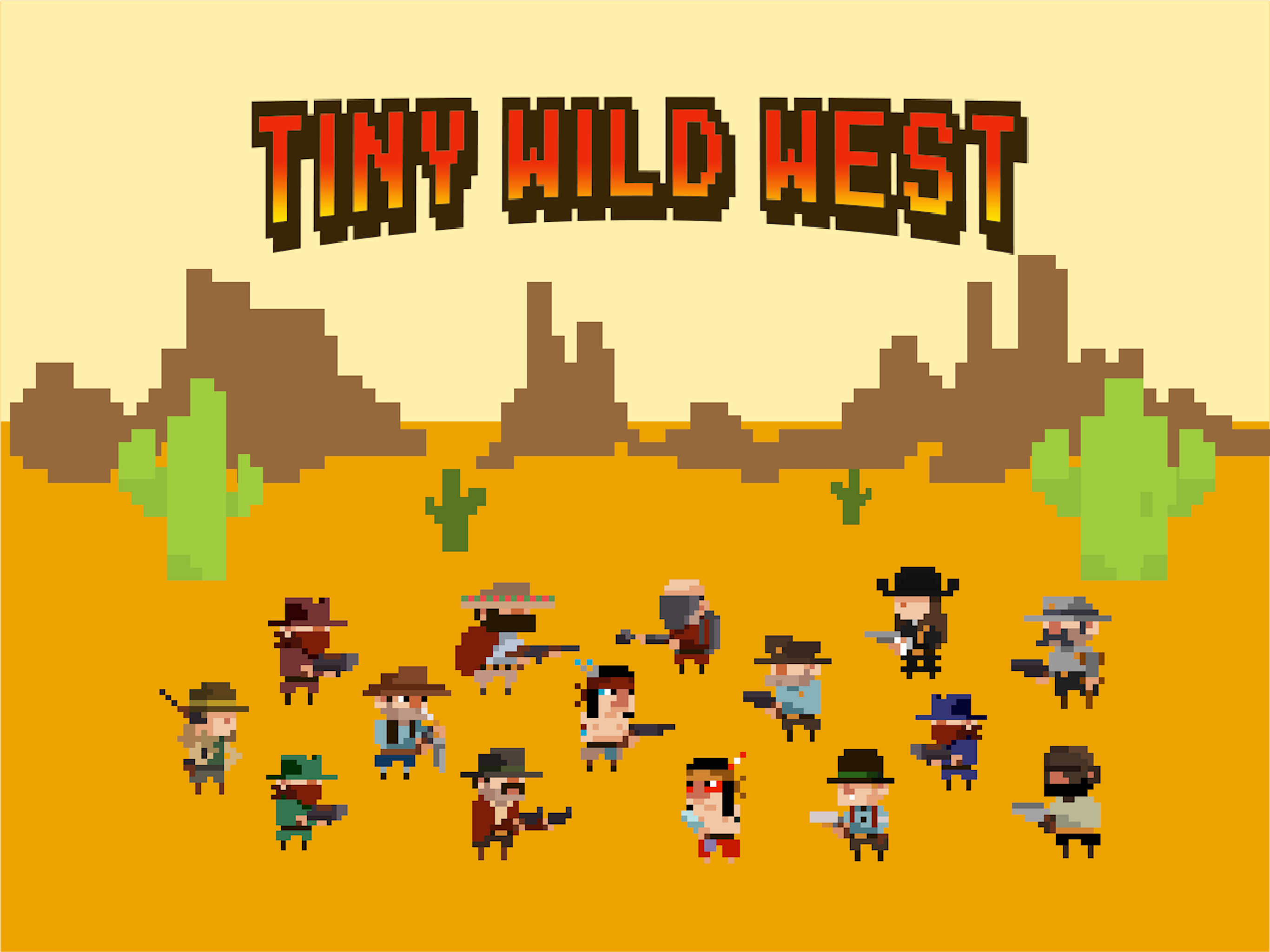 Tiny Wild West - Endless 8-bit pixel bullet hell Game Screenshot