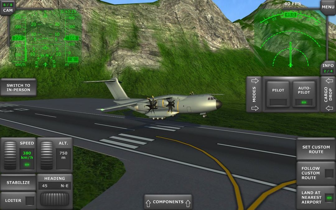 Turboprop Flight Simulator 3D 게임 스크린 샷