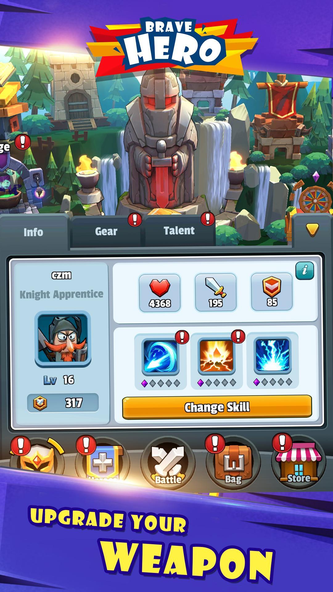 Screenshot 4 of Brave Hero - Enjoy this idle warrior battle game 1.0.1