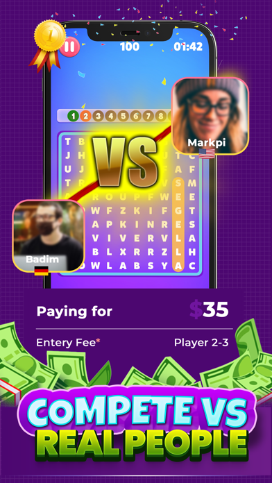 Word Search Real Money Prizes ゲームのスクリーンショット