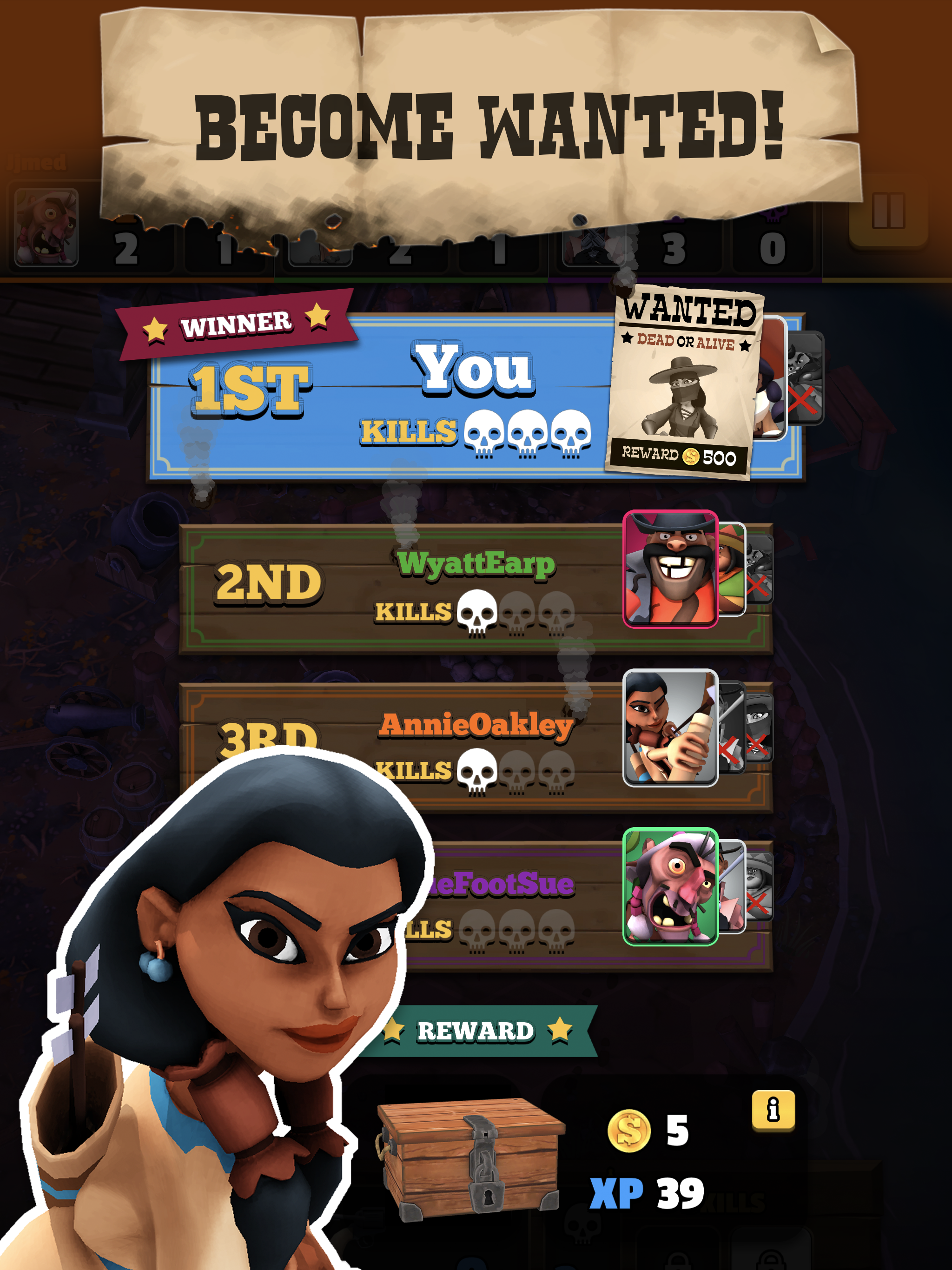 Pocket Cowboys: Wild West Standoff Game Screenshot