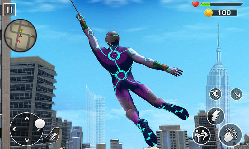 Screenshot of Super Rope Hero Spider Fight Miami City Gangster