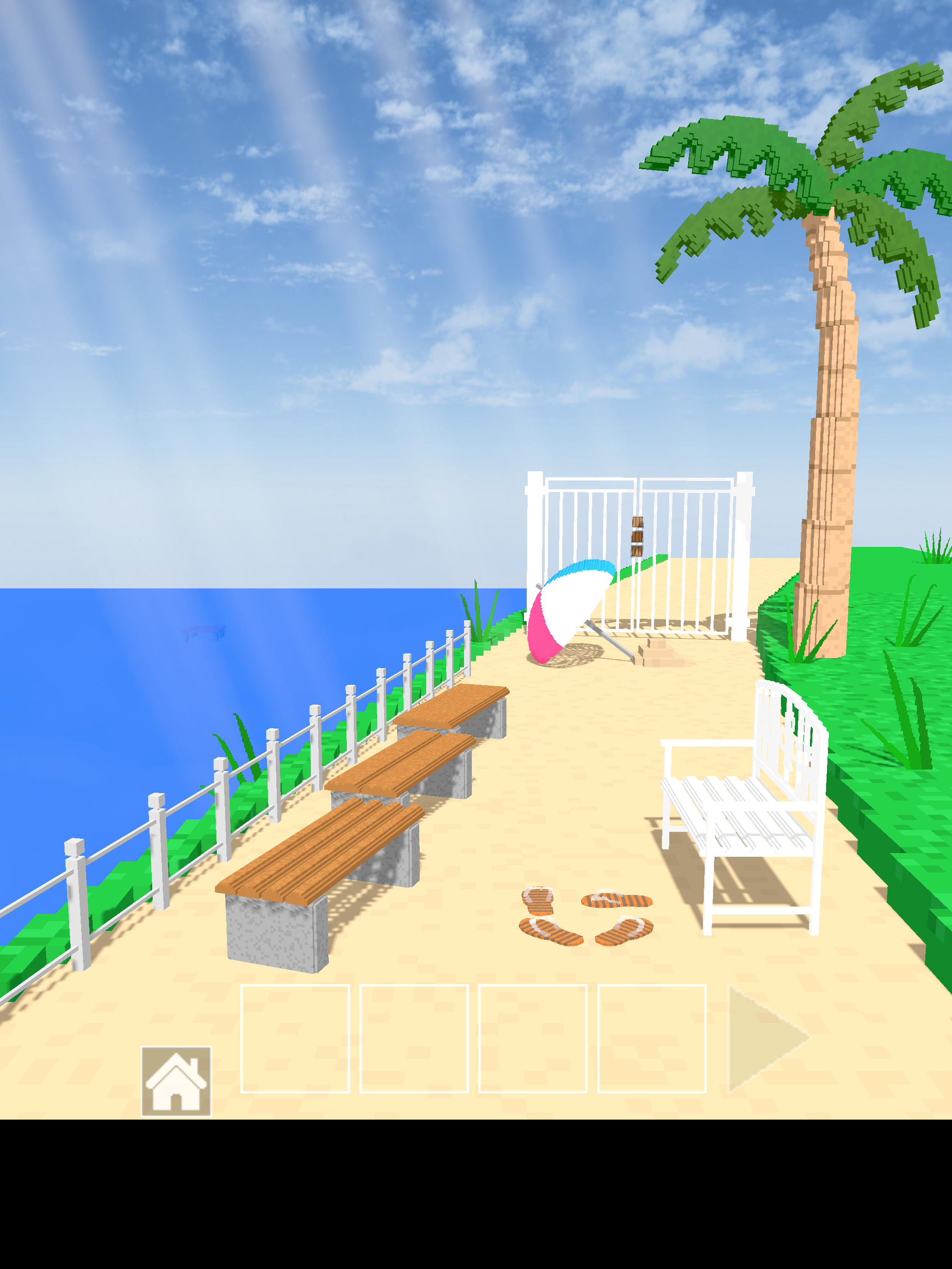脱出ゲーム　道とベンチ Game Screenshot