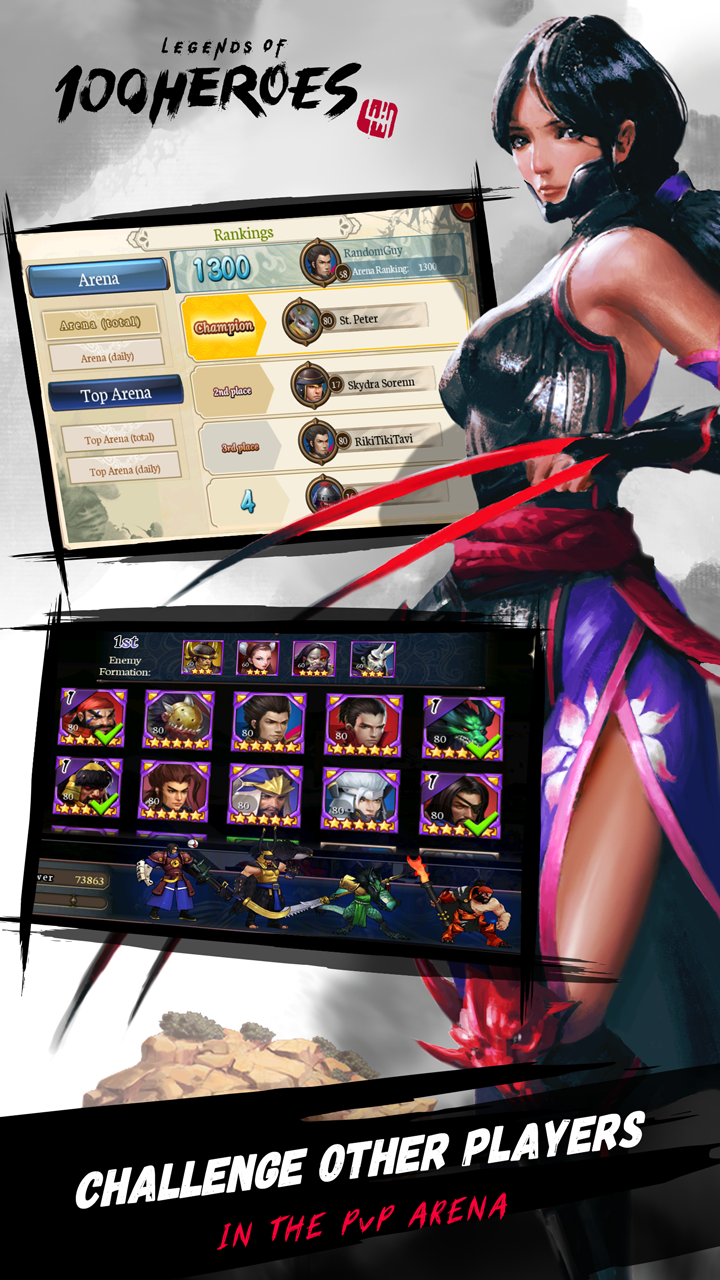 Cuplikan Layar Game Legends of 100 Heroes