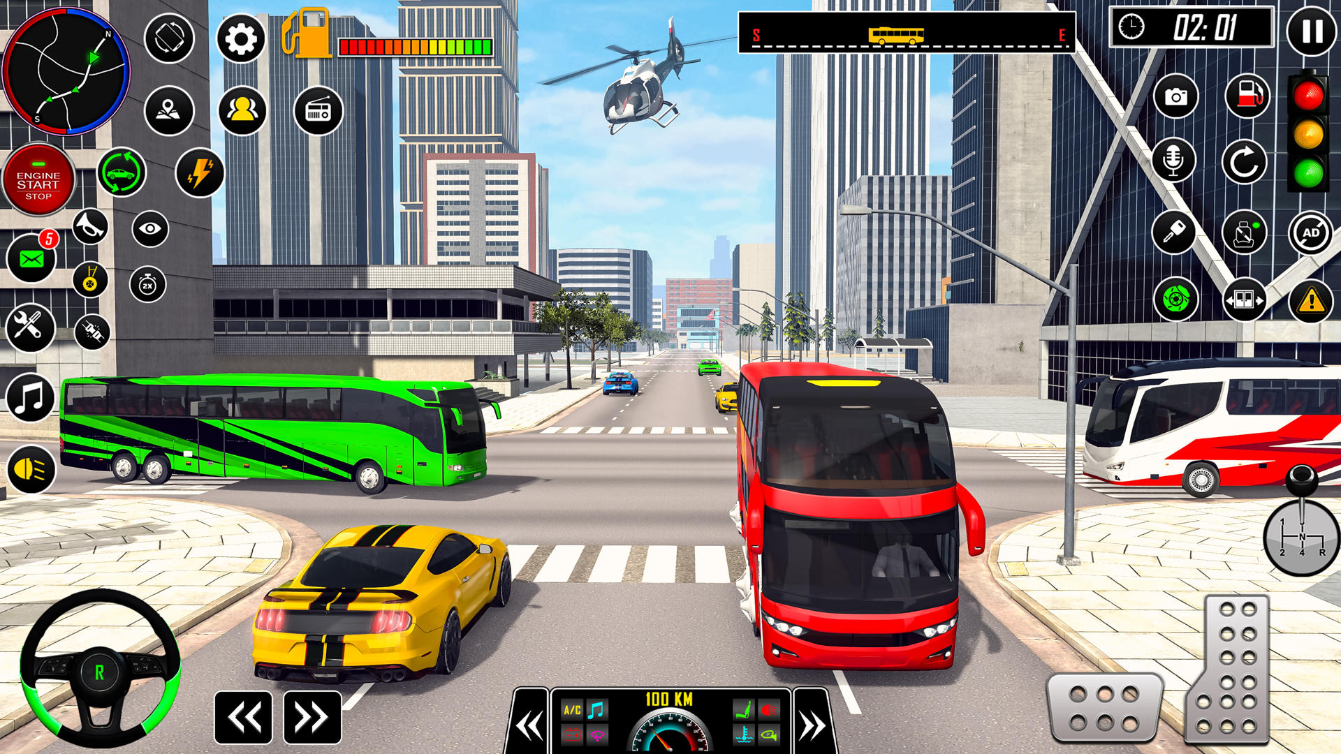 Grand City Racing Bus Sim 3D Game Screenshot