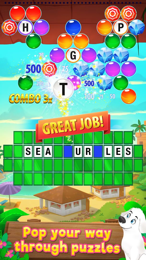 Wheel of Fortune PUZZLE POP 게임 스크린 샷
