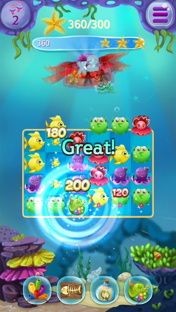 Ocean Match 3: Sea Quest ภาพหน้าจอเกม