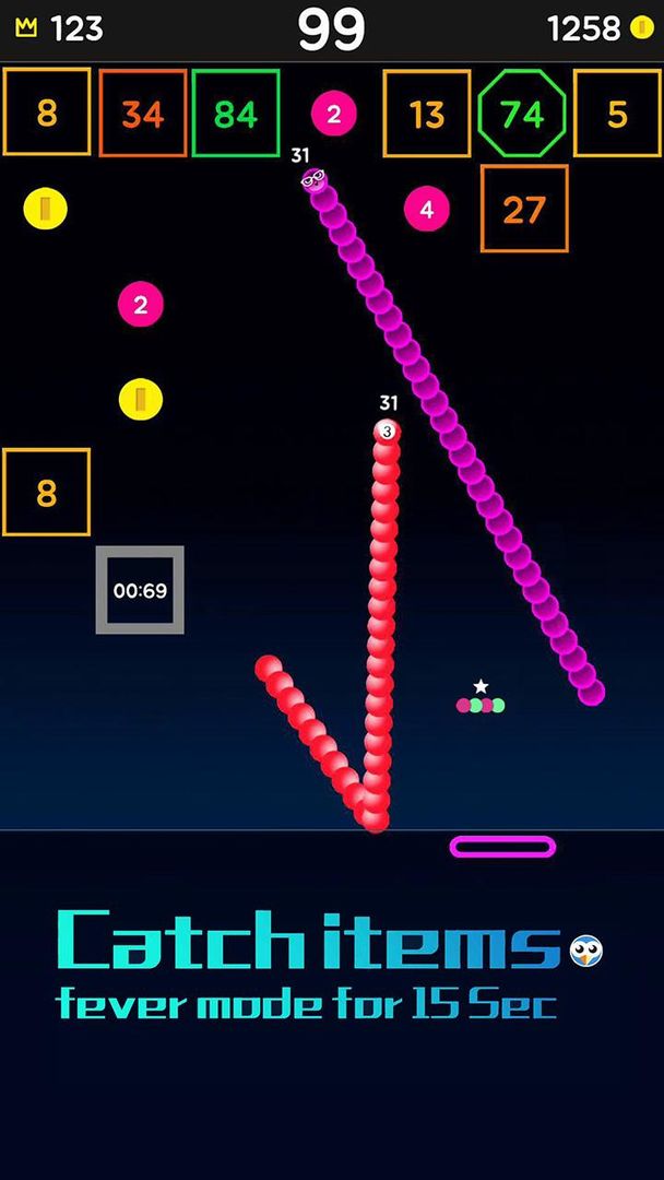 Snake Bricks screenshot game