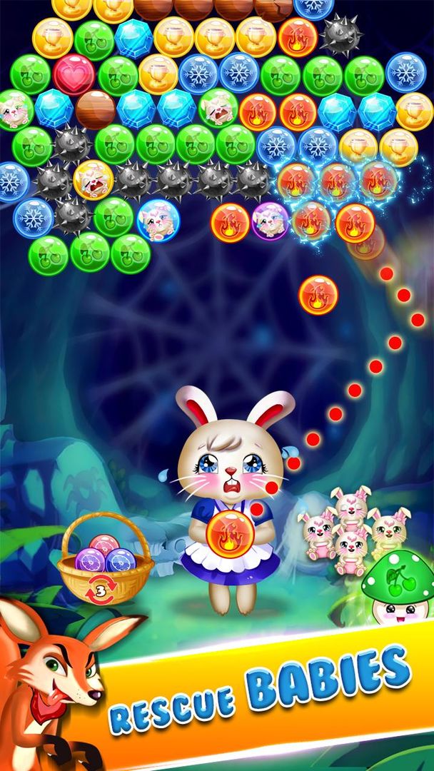 Bunny Bubble Shooter Pop: Magic Match 3 Island screenshot game
