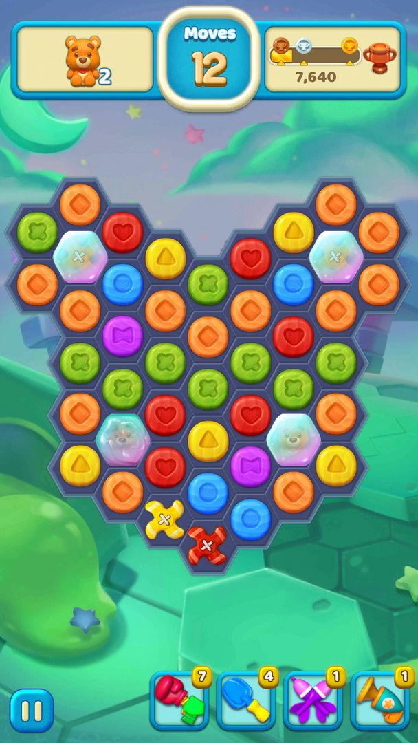 Toy Party Match 3: 六角谜题配对游戏 ภาพหน้าจอเกม