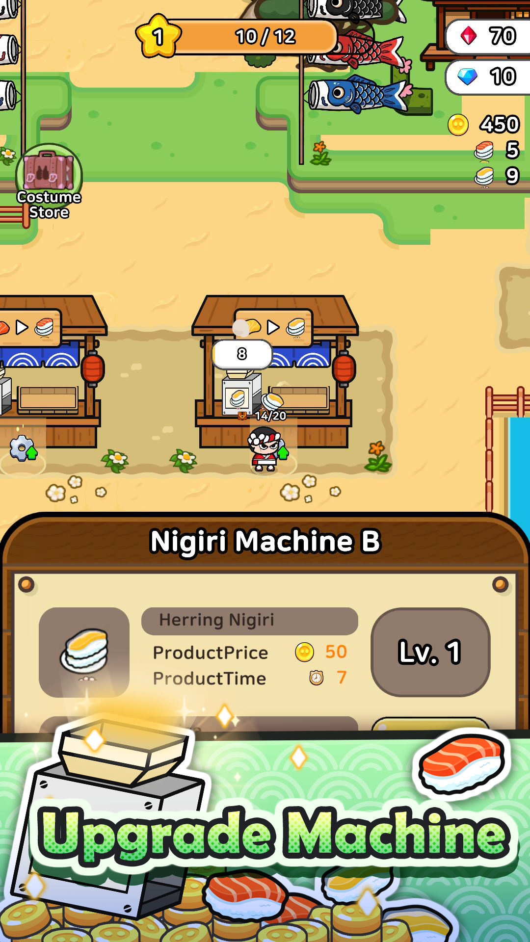 Sushi Village: Idle Chef Game Screenshot