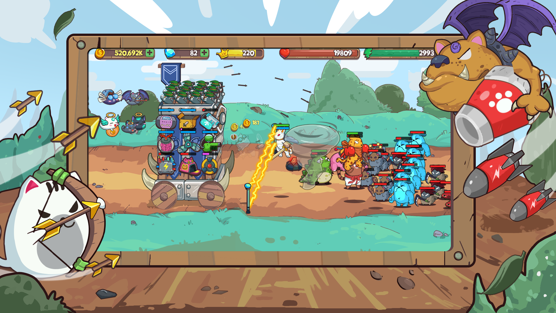 Screenshot 1 of CatTower Idle TD: Battle arena 4.1.2