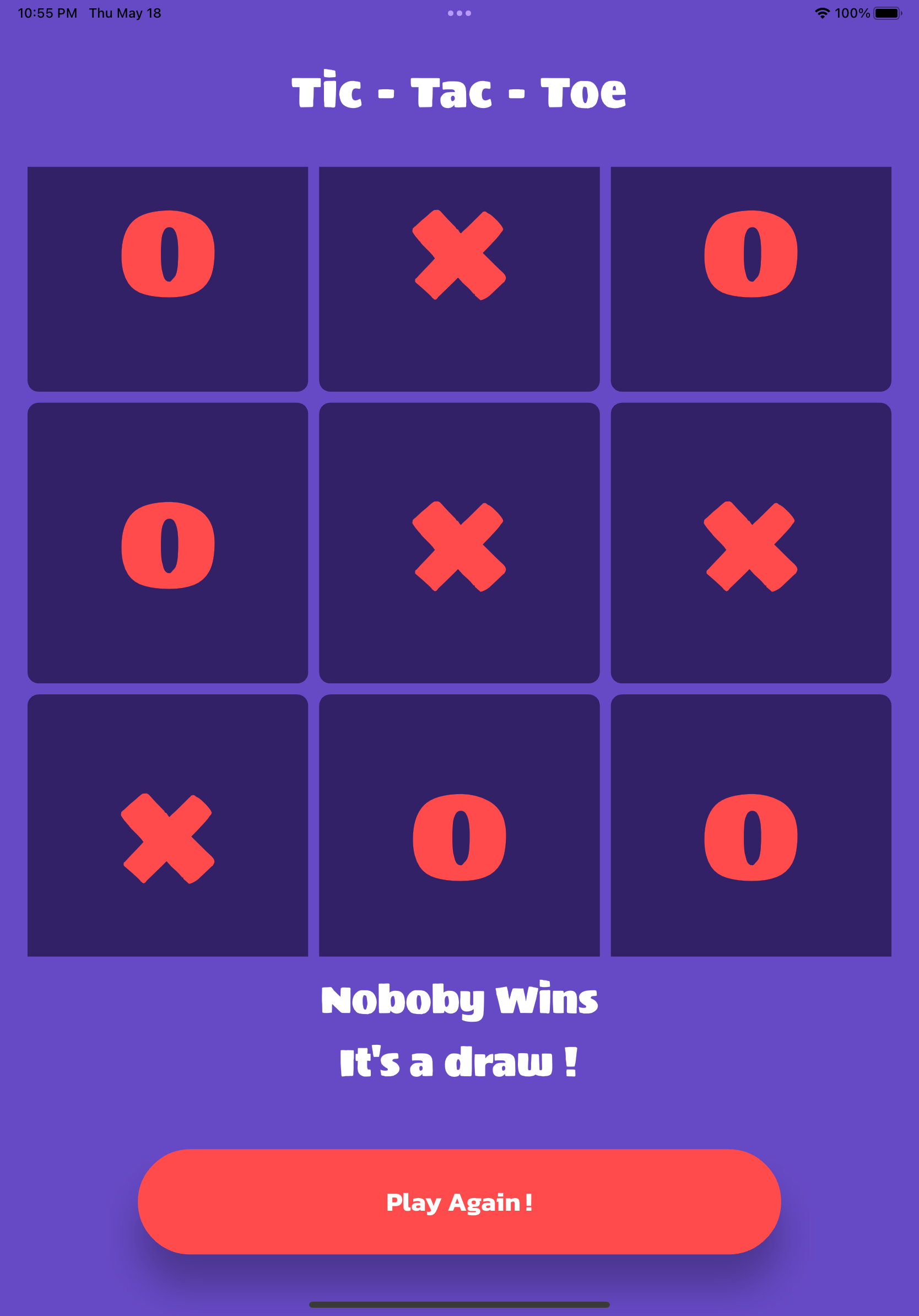 Tic Tac Toe Game Screenshot