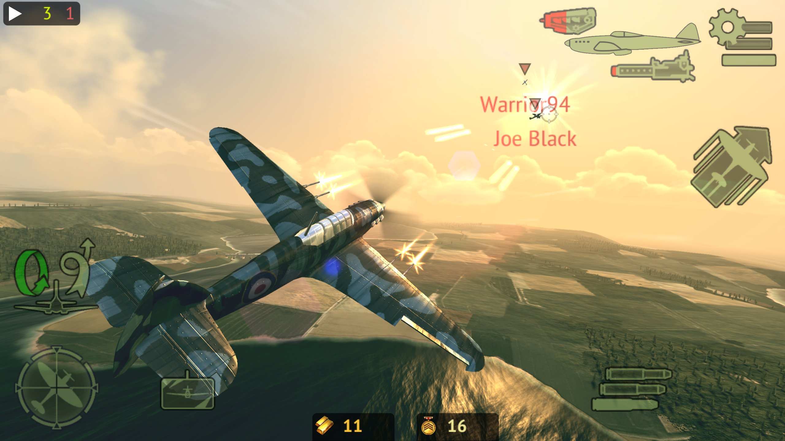 Screenshot 1 of Боевые самолеты: онлайн-бой 1.6