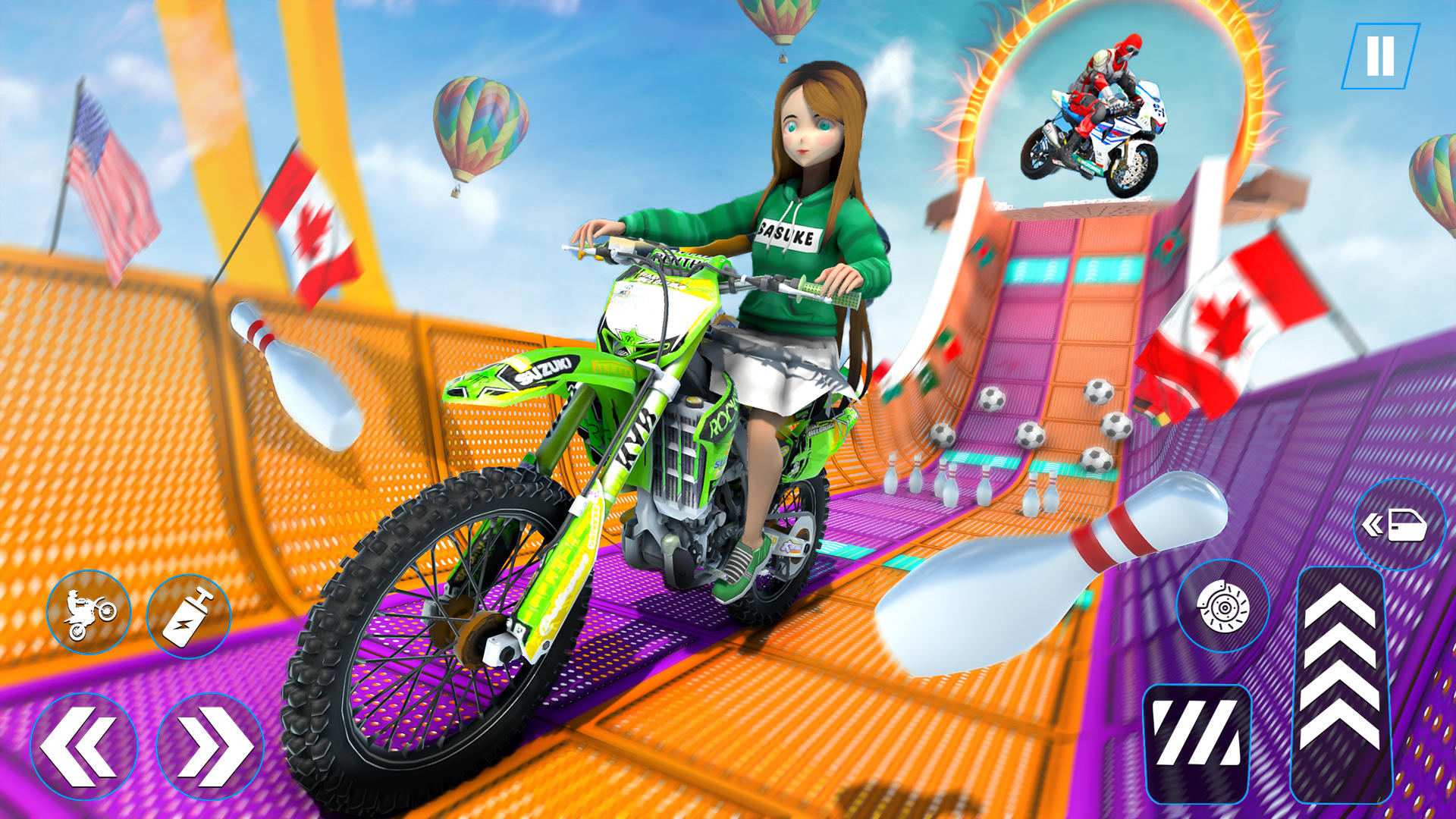 Stunt Bike Rider-Mega Ramps 3D Game Screenshot
