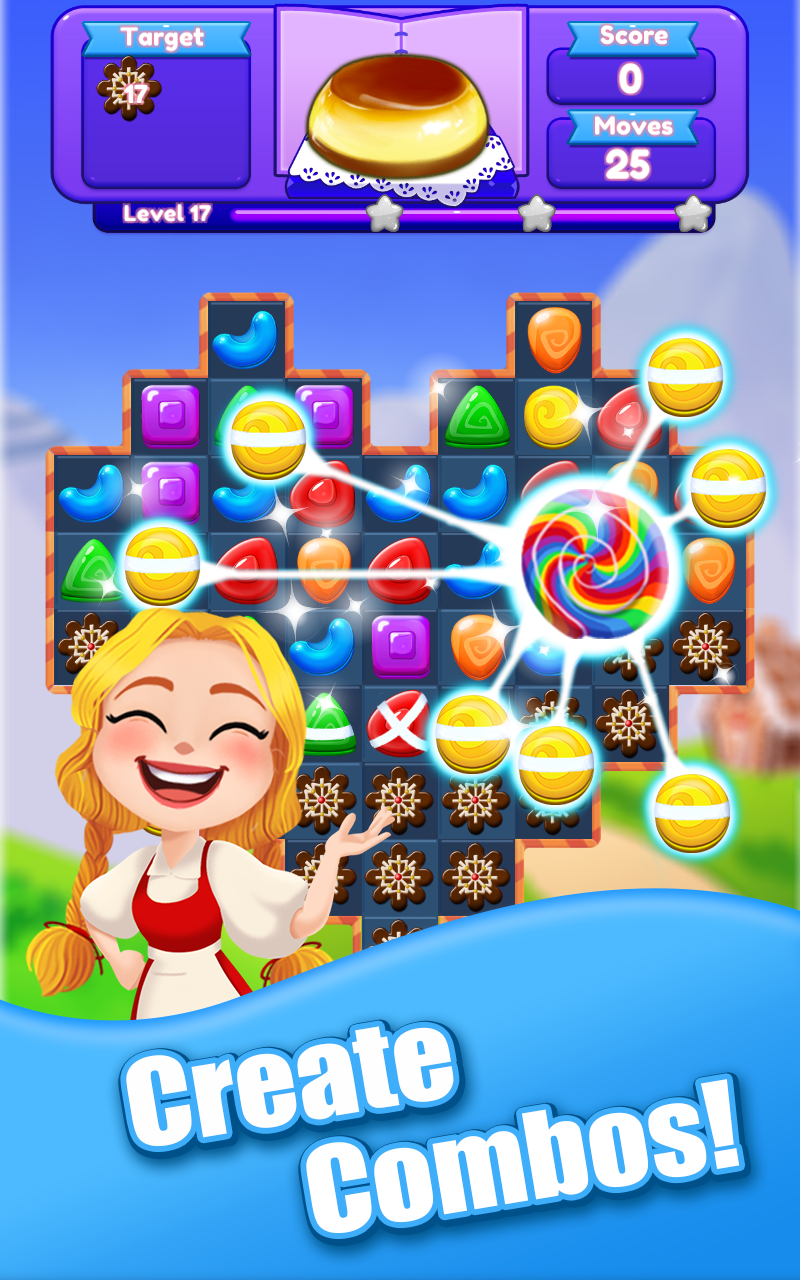 Cuplikan Layar Game Candy Girl - Cute Match 3 Puzzle Game