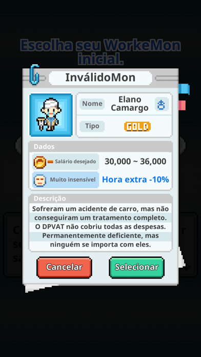 Captura de Tela do Jogo WorkeMon