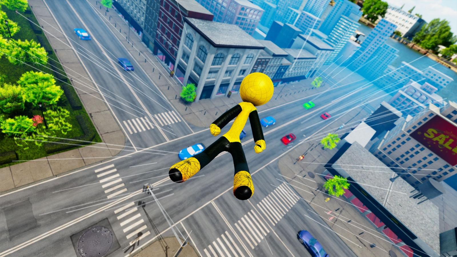 Spider Stickman Rope Hero Game Game Screenshot