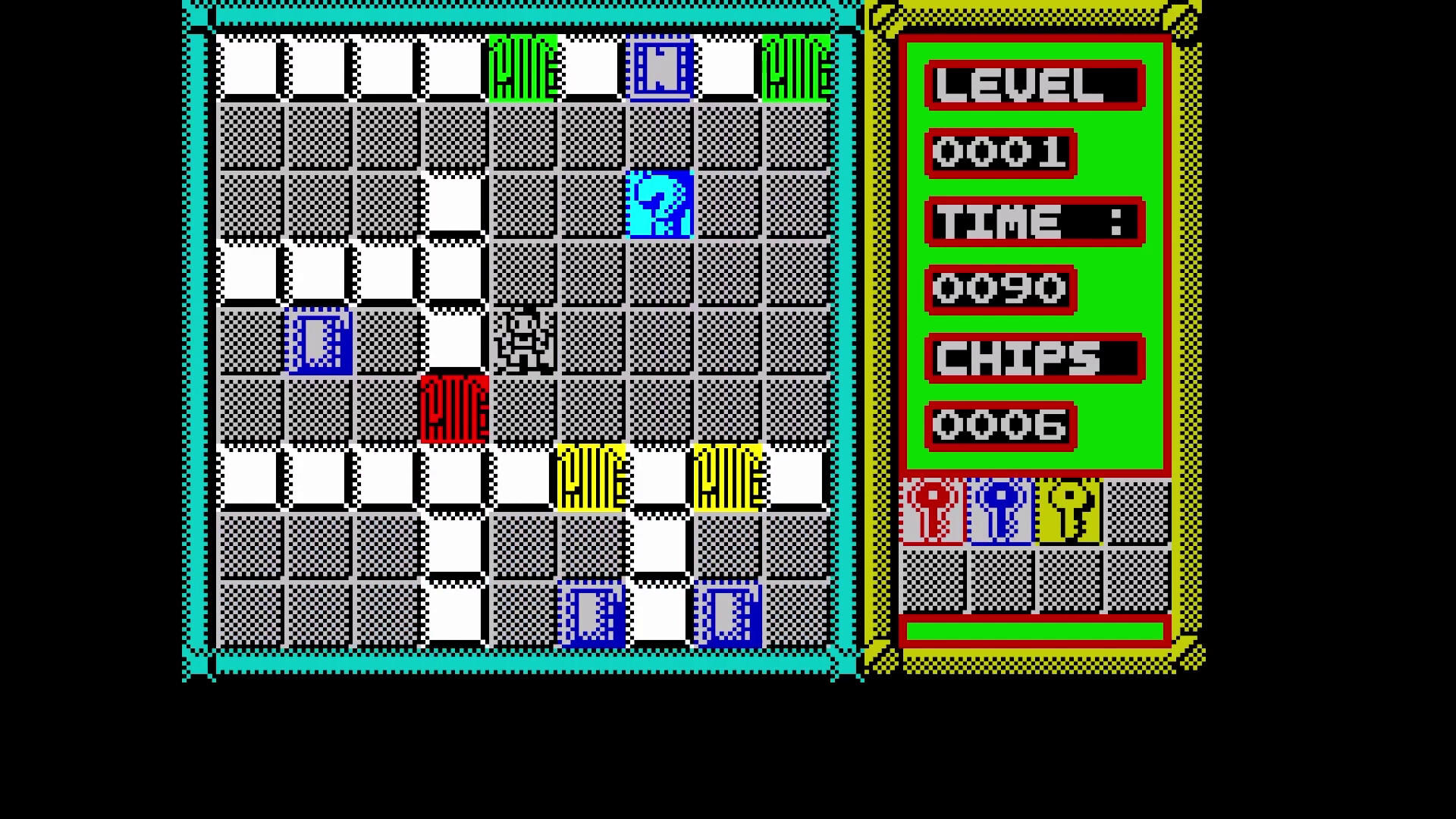 Screenshot of Chip's Challenge (Amiga/C64/Lynx/Mega Drive/SNES/Spectrum)