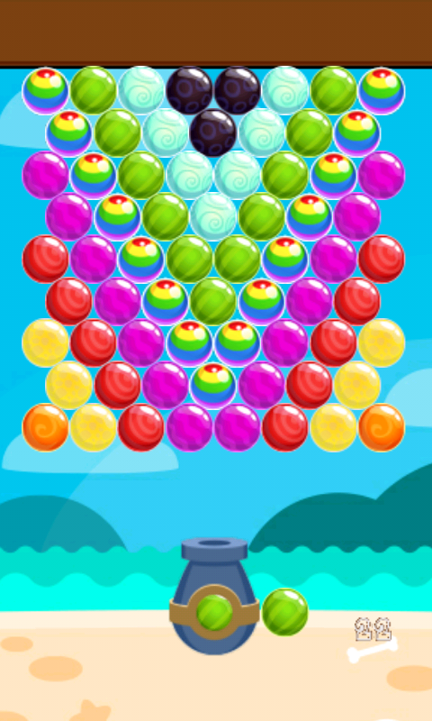 Seaside Bubble Shooter Game Screenshot