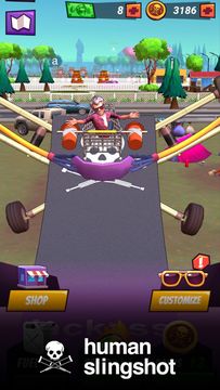 Jackass Human Slingshot Game Screenshot