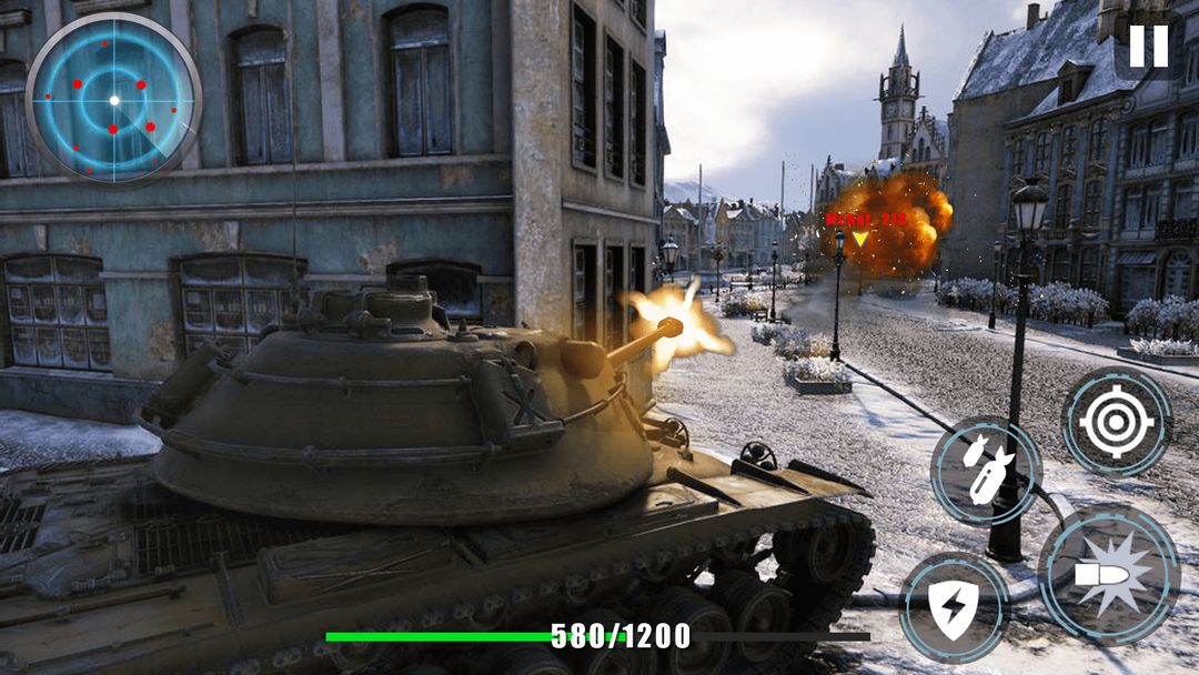 Screenshot of Pocket Tank Wars- 3D Free City Defense Game