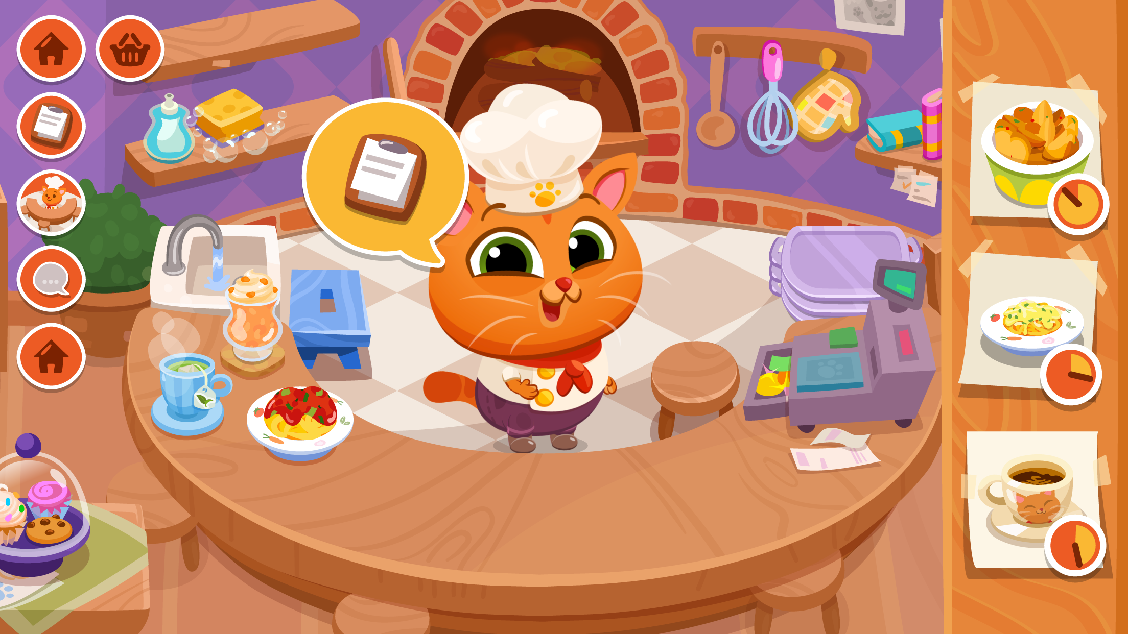 Screenshot 1 of Restoran Bubbu - Permainan Kucing Saya 1.42