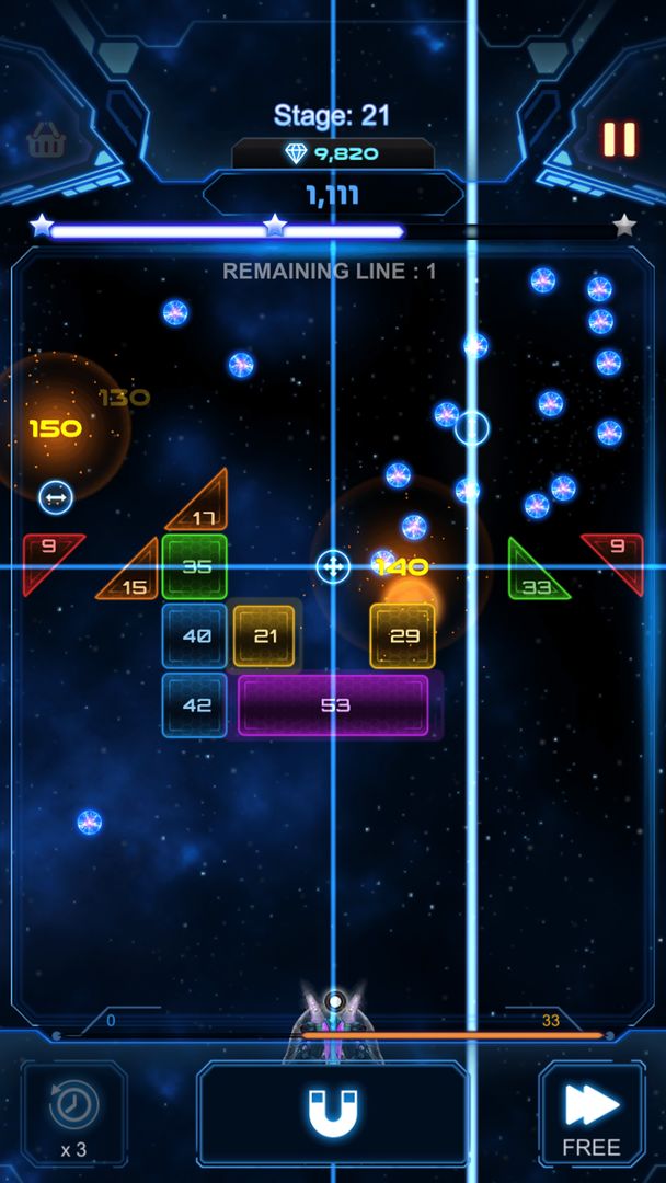 Screenshot of Bricks Breaker Galaxy Shooter