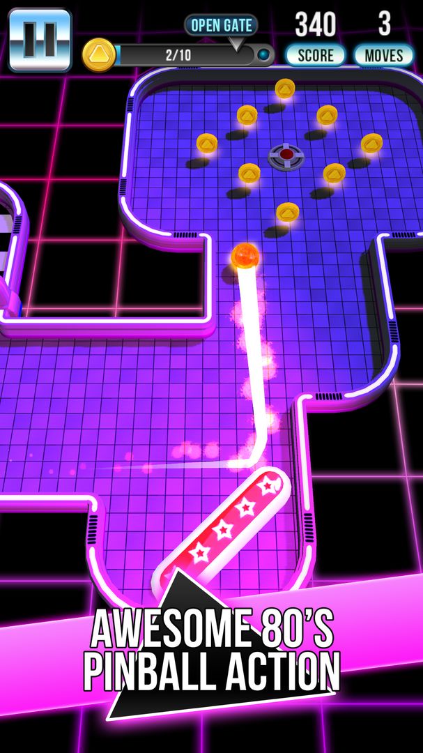 Screenshot of Retro Shot Pinball Puzzle Game
