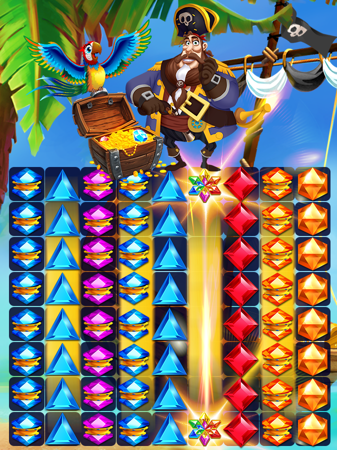 Скриншот игры Diamonds Match Pirate Clash ⚓