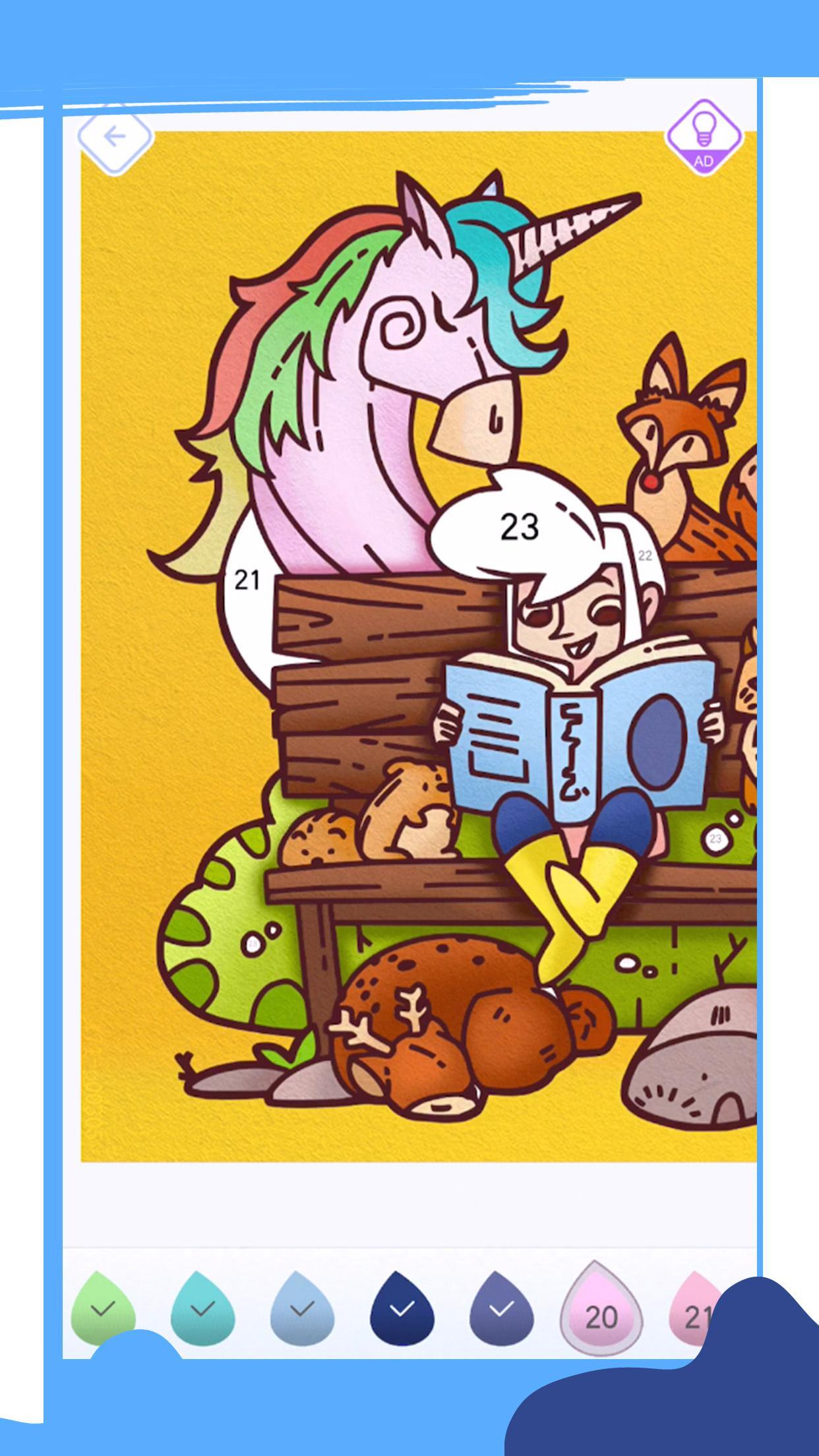 Paint Color: 秘密花园填色游戏 Game Screenshot