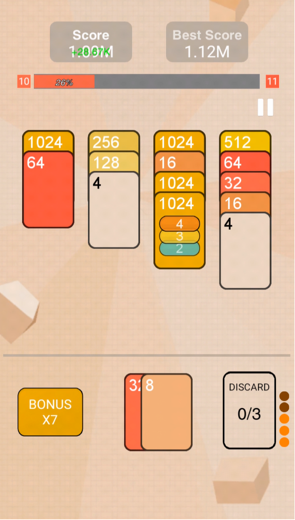 2048 Solitaire Game Screenshot