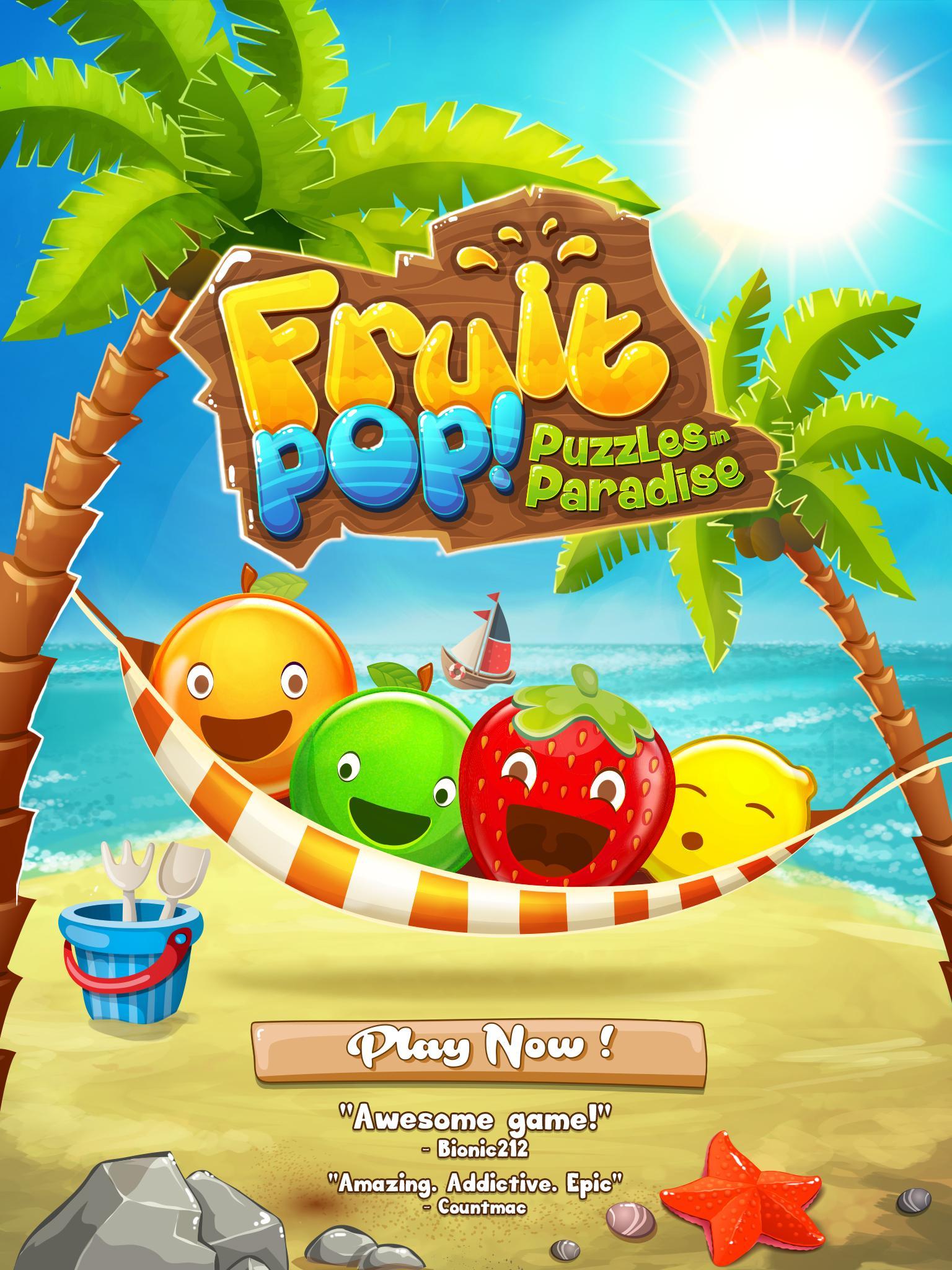 Fruit Pop! Puzzles in Paradise ゲームのスクリーンショット