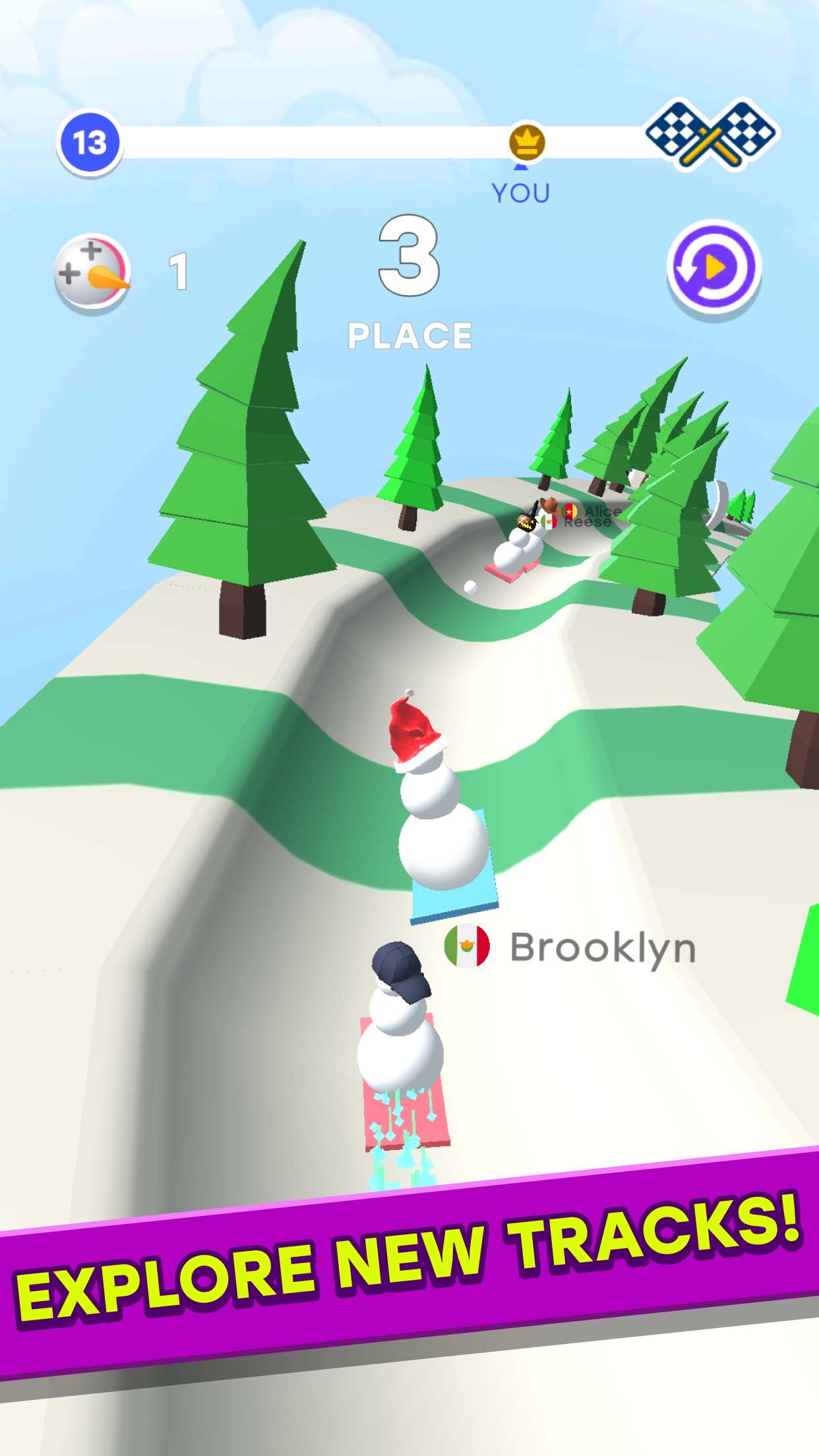 Screenshot 1 of Carrera de muñecos de nieve 3D PRO 1.2.4