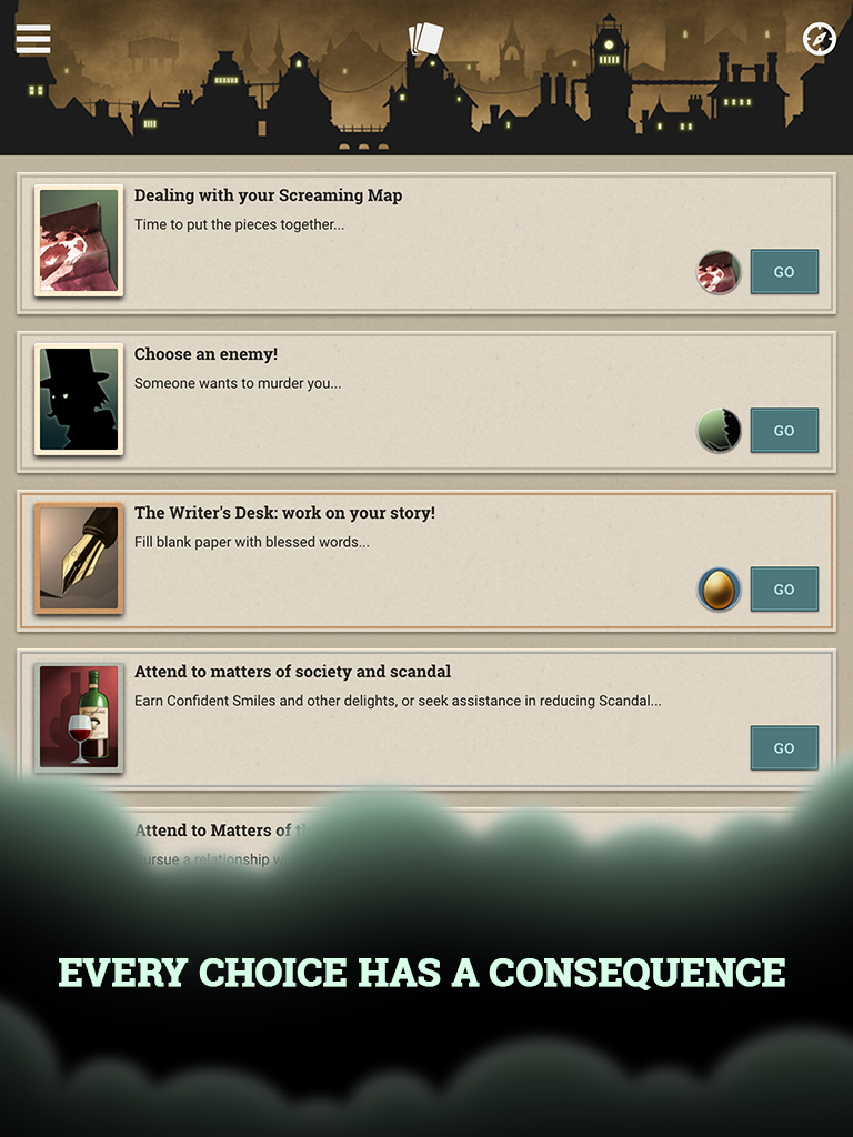 Fallen London Game Screenshot