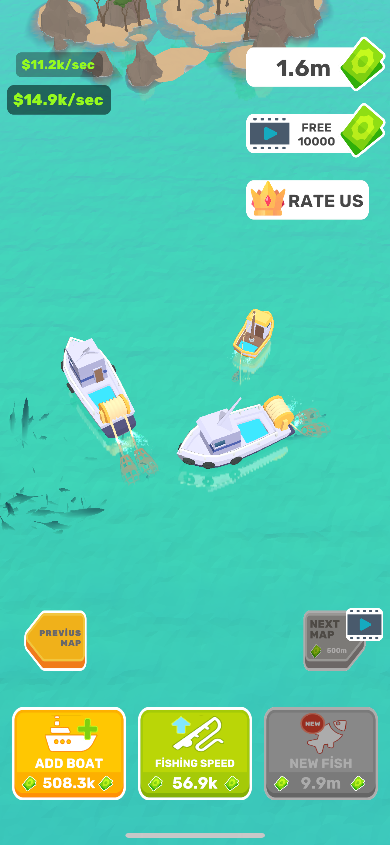 Fish Tycoon: Ocean Empire idle Game Screenshot