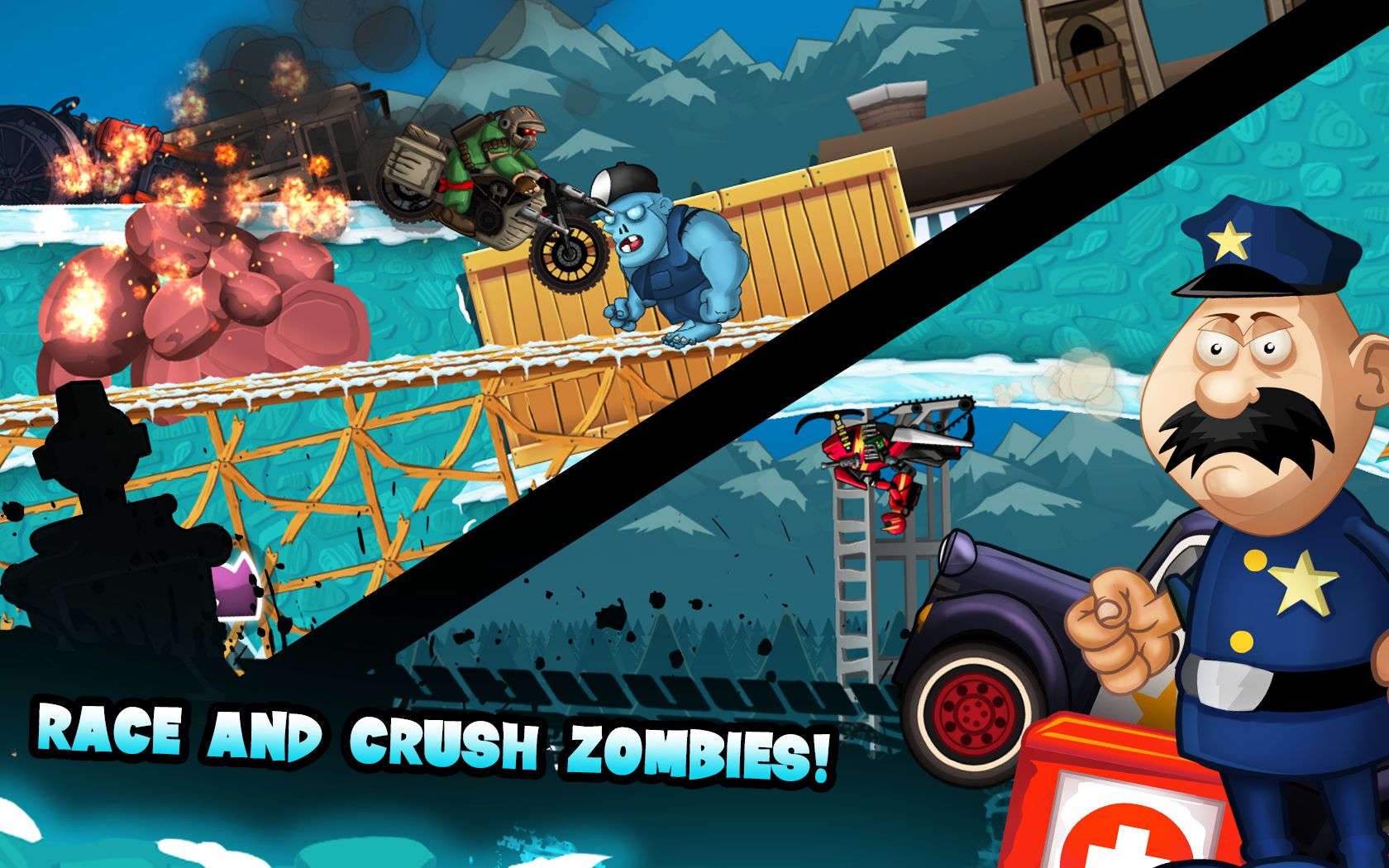 Screenshot of Zombie Shooter Motorcycle Race