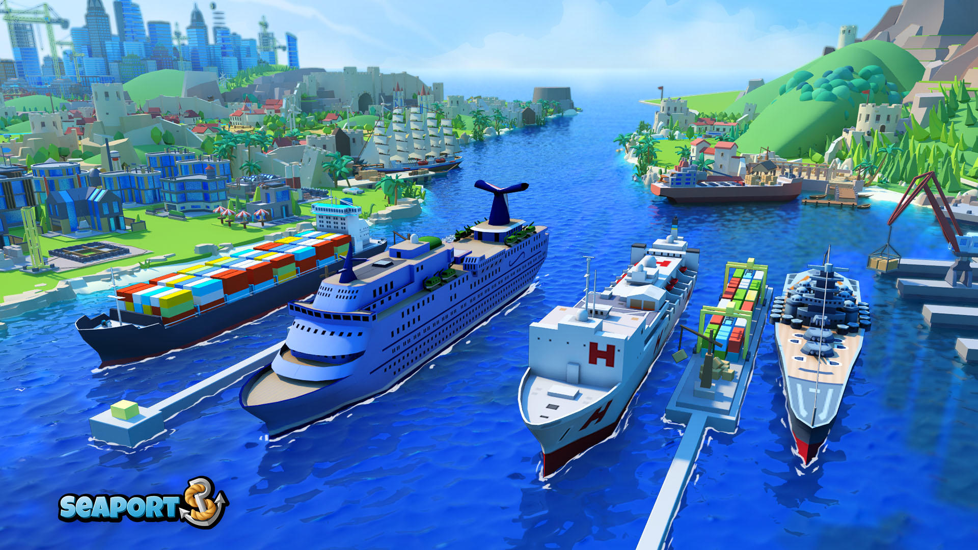 Sea Port: Cargo Boat Tycoon Game Screenshot