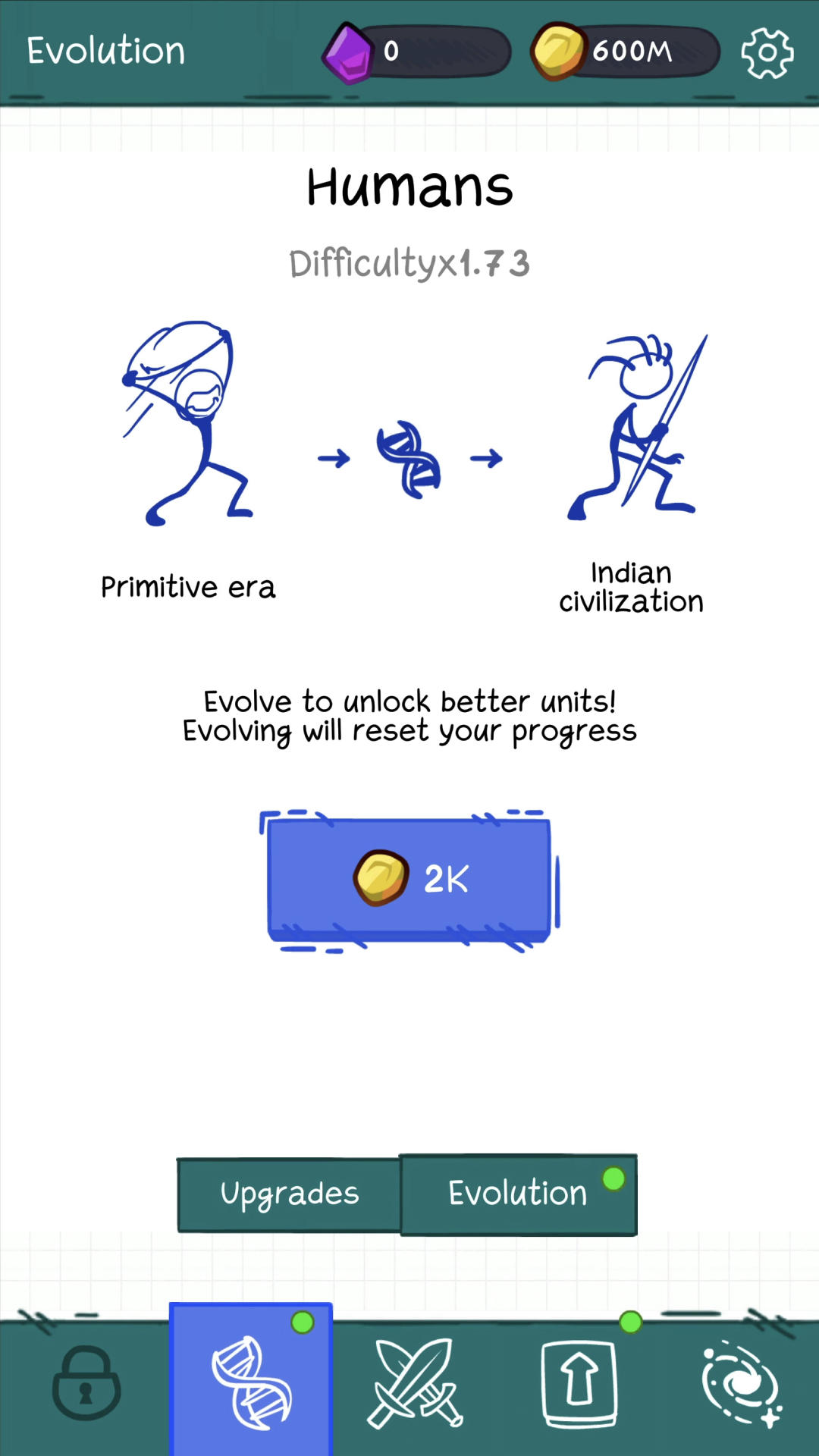 Скриншот игры Evolve or Die: Warrior Battle