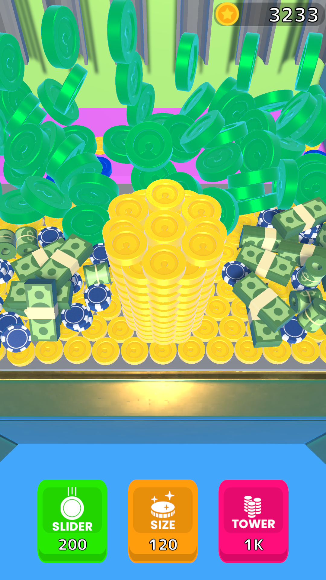 Falling Coin Tower Game Screenshot