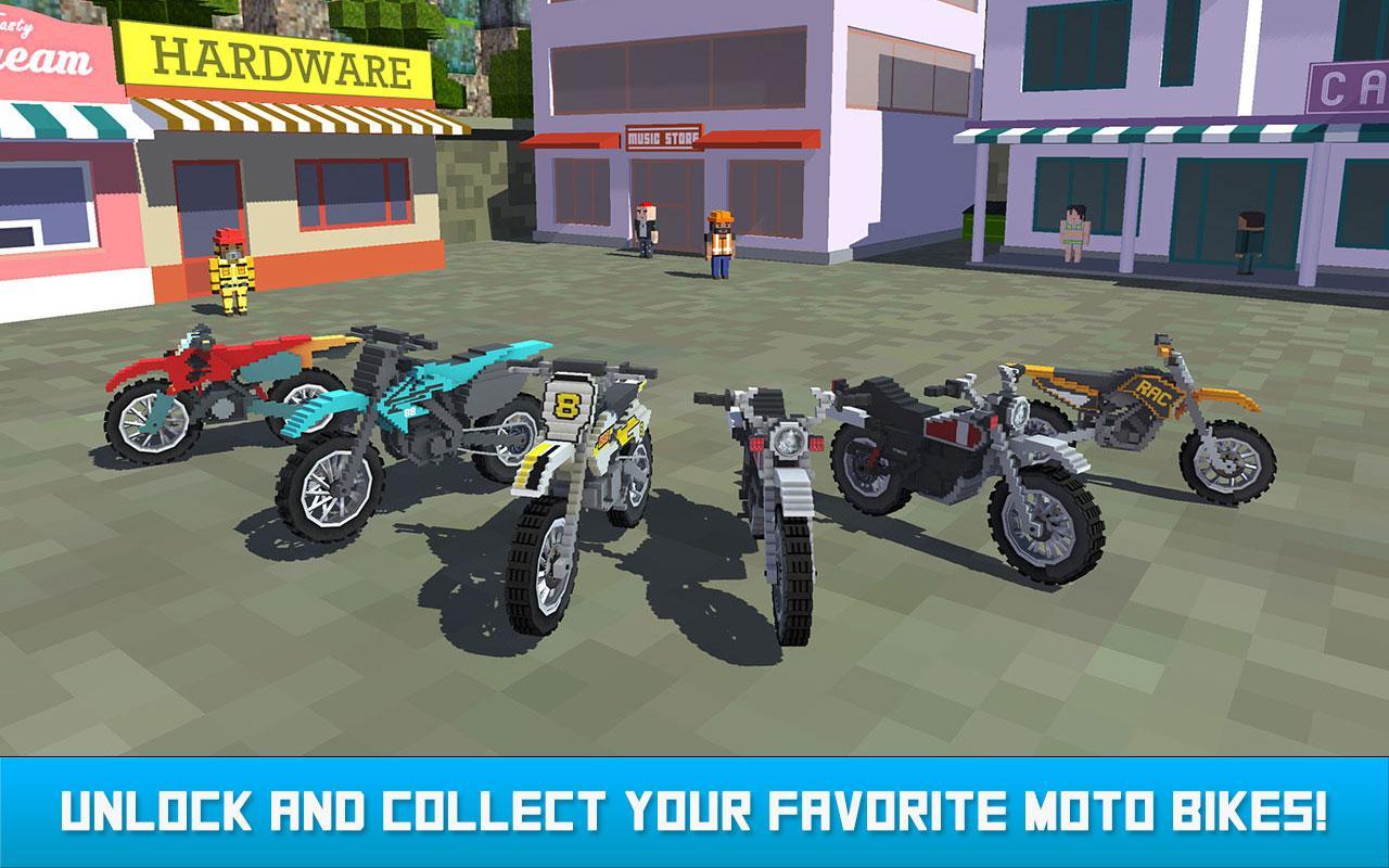 Blocky Moto Bike Winter Breeze Game Screenshot