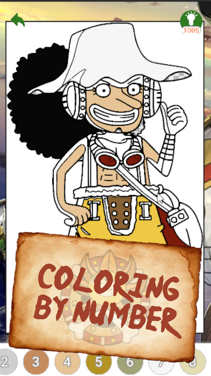 OP Pirates Coloring by Number Game Screenshot