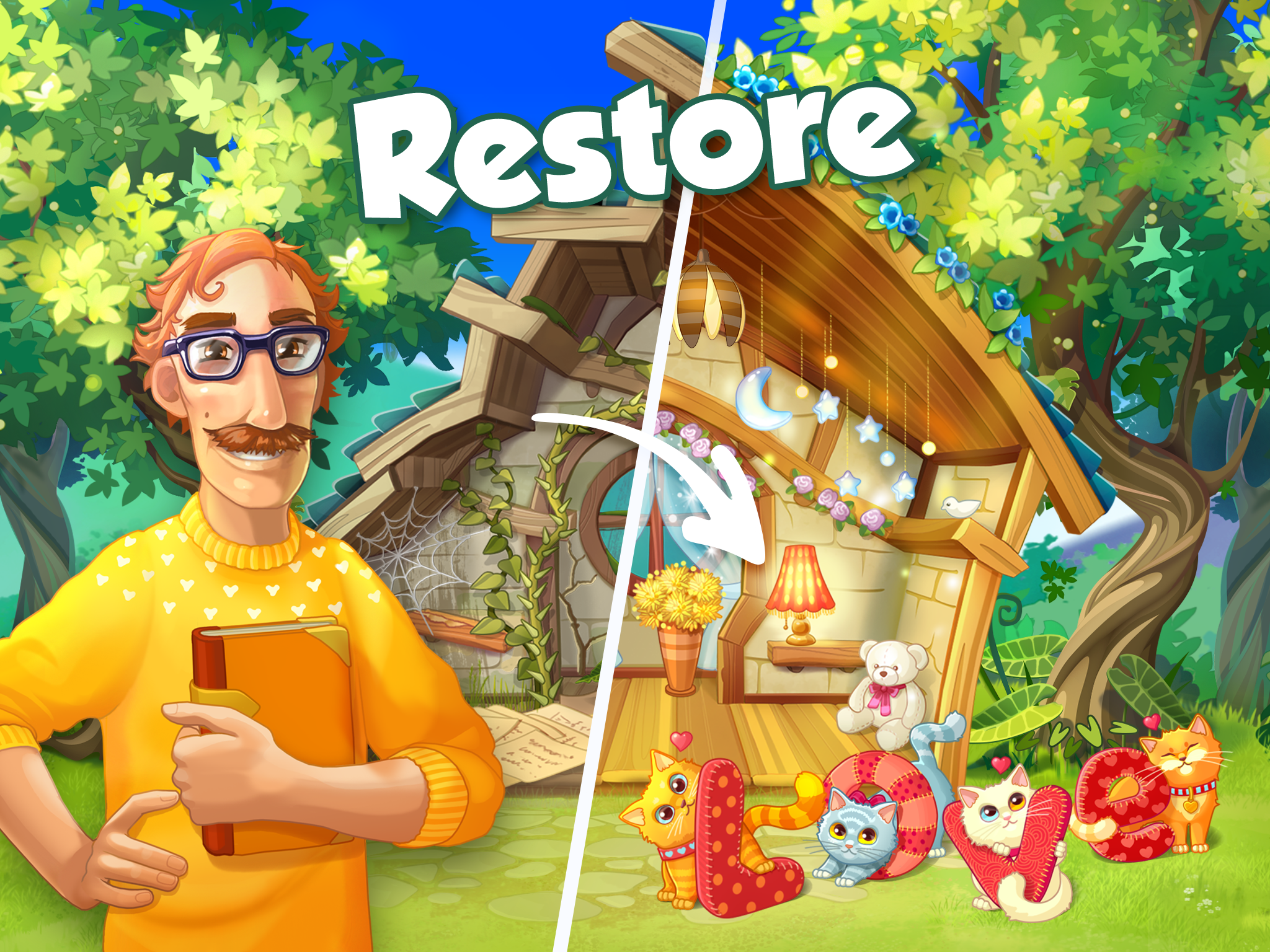 Bloomberry match-3 story. Merg Game Screenshot