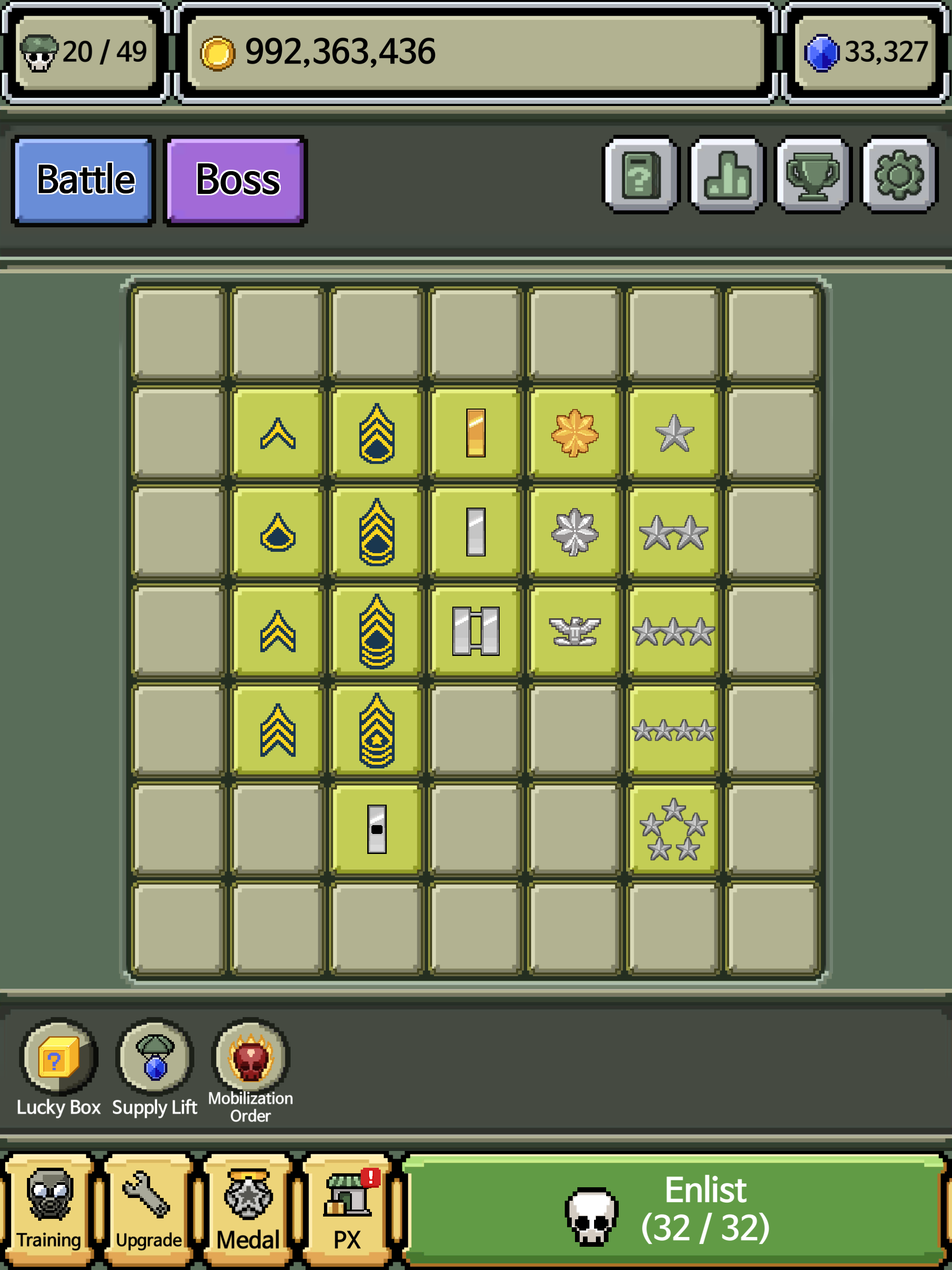 Raising Rank Insignia Game Screenshot